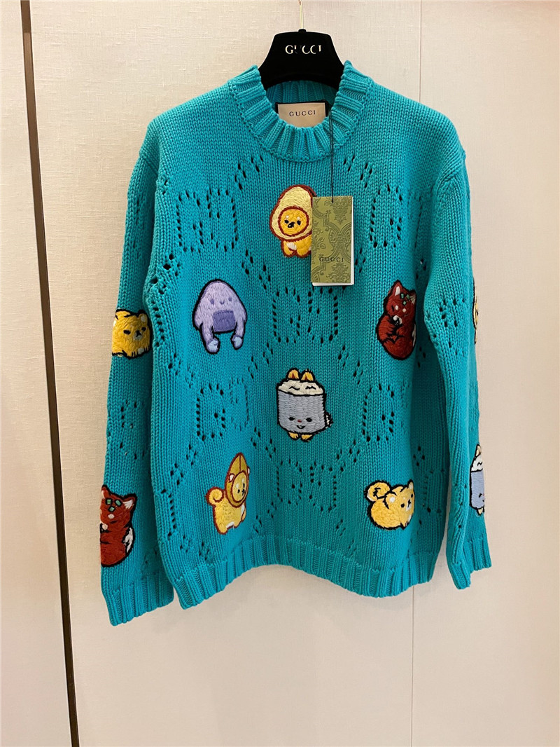 Gvc*1 animal knitted cotton sweater