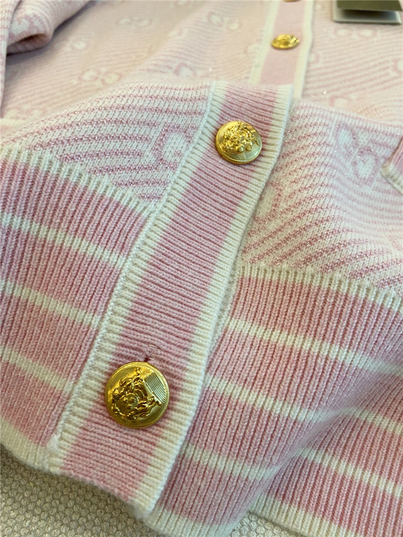 Gvc*1 jacquard gg knitted cardigan pink