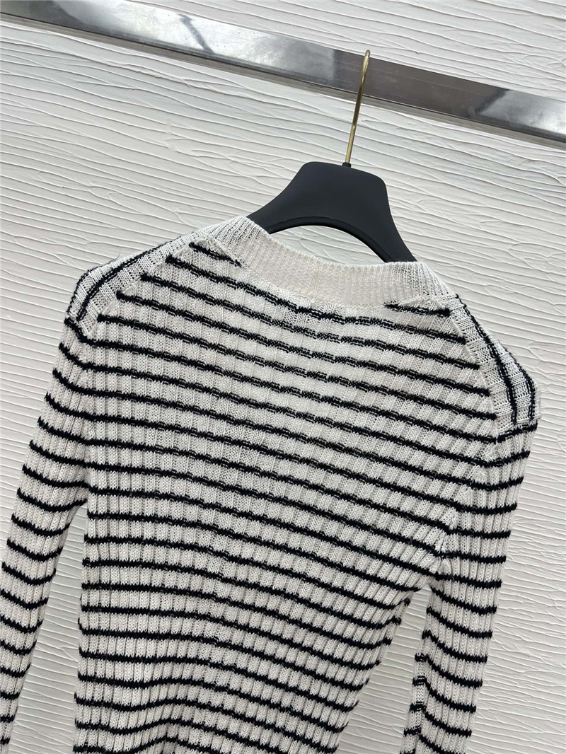 D10r lace cuffs striped cardigan