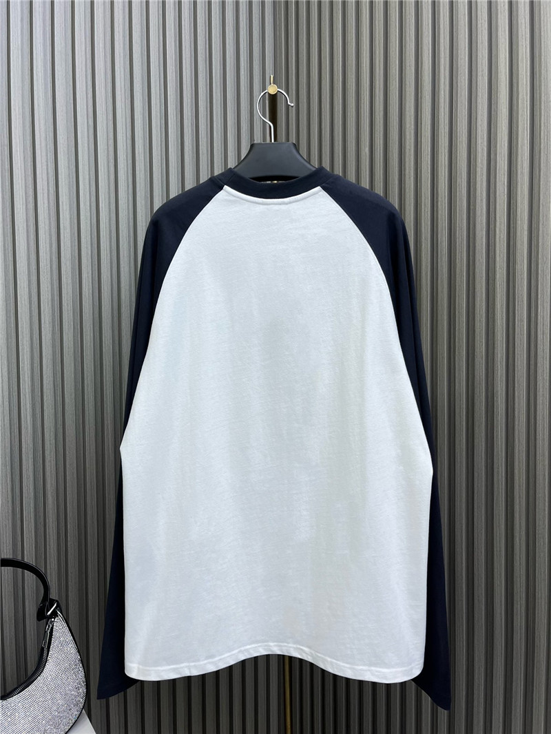 Ba1en*iaga letter print patchwork long sleeve t-shirt