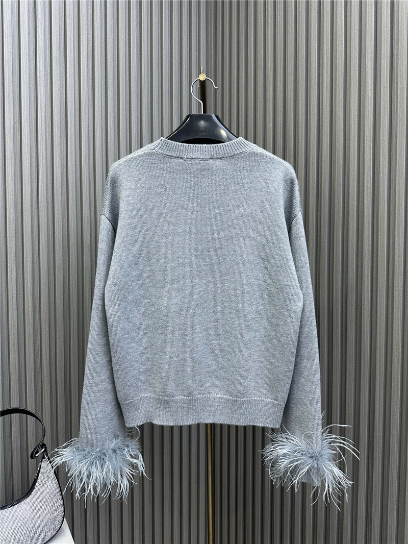 Va1e*ntin0 feather-trimmed wool sweater