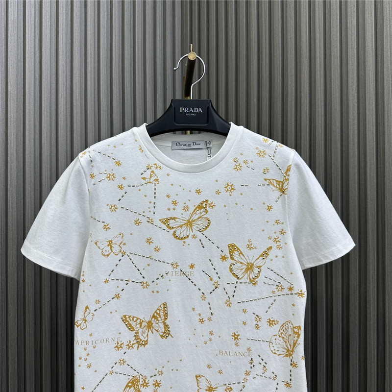 D10r heavy beaded butterfly t-shirt