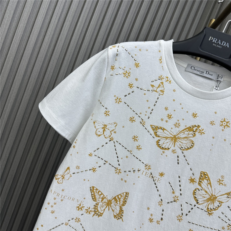 D10r heavy beaded butterfly t-shirt