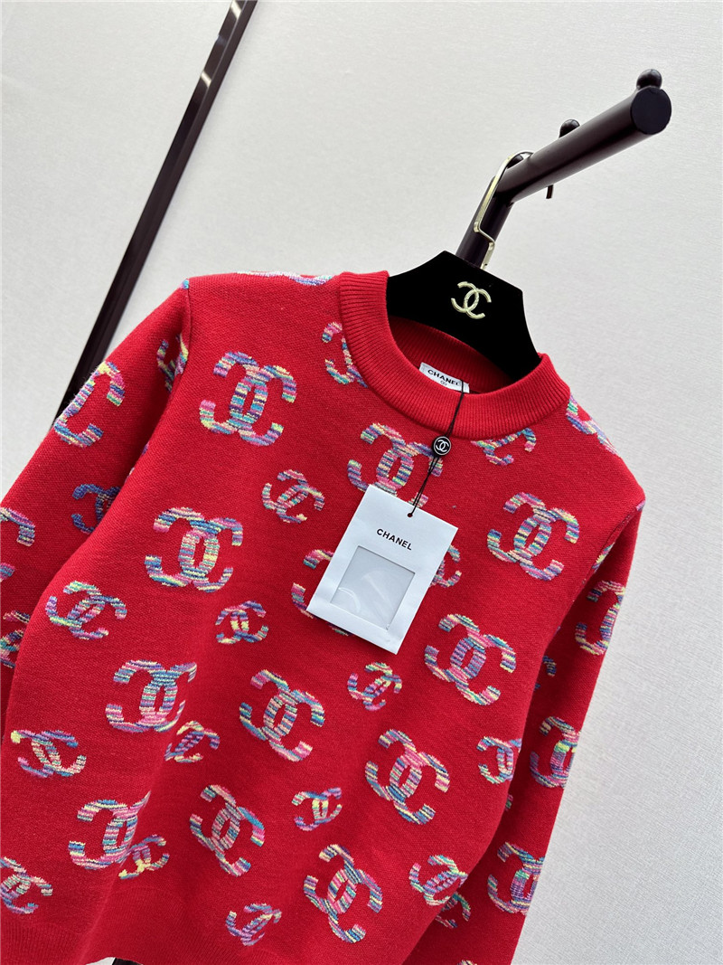 Ch**el logo embroidered sweater red