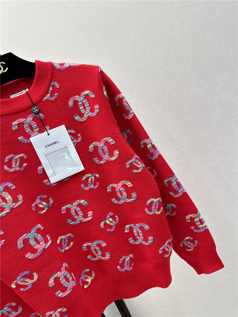 Ch**el logo embroidered sweater red