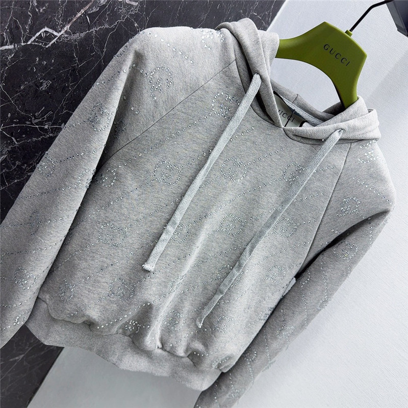 Gvc*1 embellished hooded sweatshirt grey