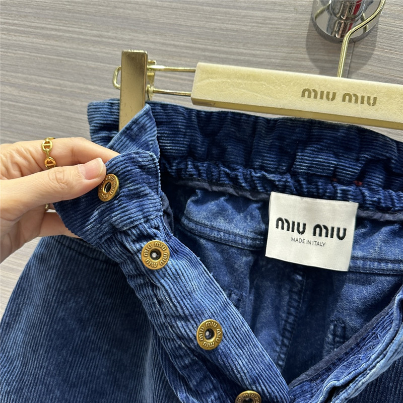 M1um1u distressed washed corduroy shorts