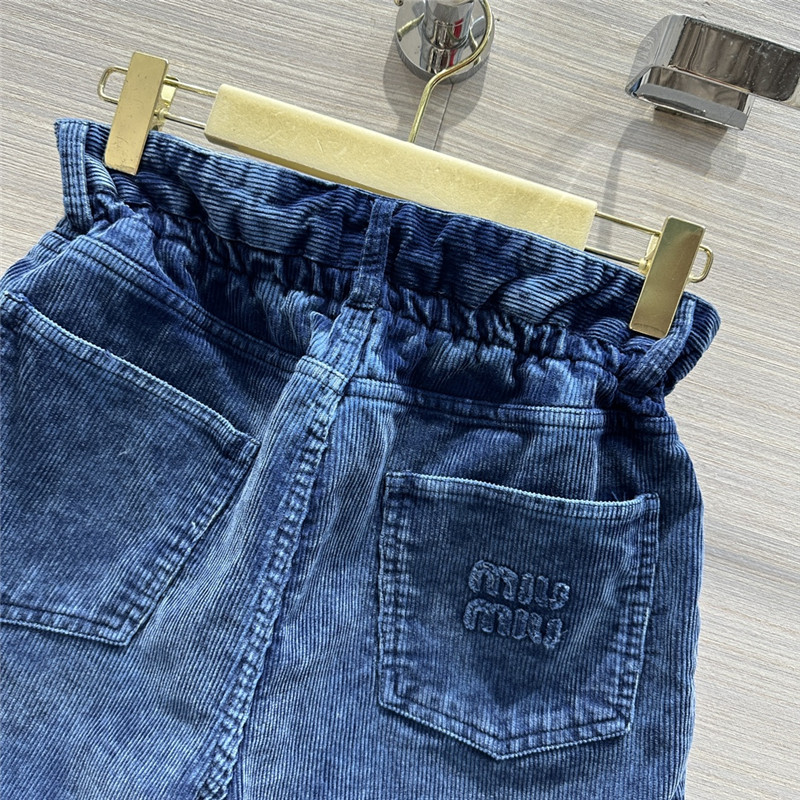 M1um1u distressed washed corduroy shorts
