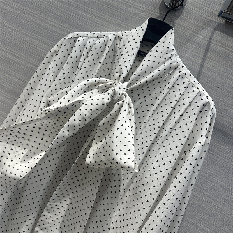 Balmain triangle polka dot printed silk shirt
