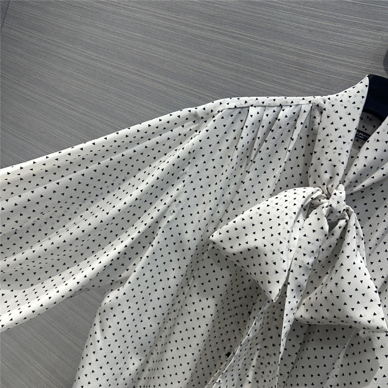 Balmain triangle polka dot printed silk shirt