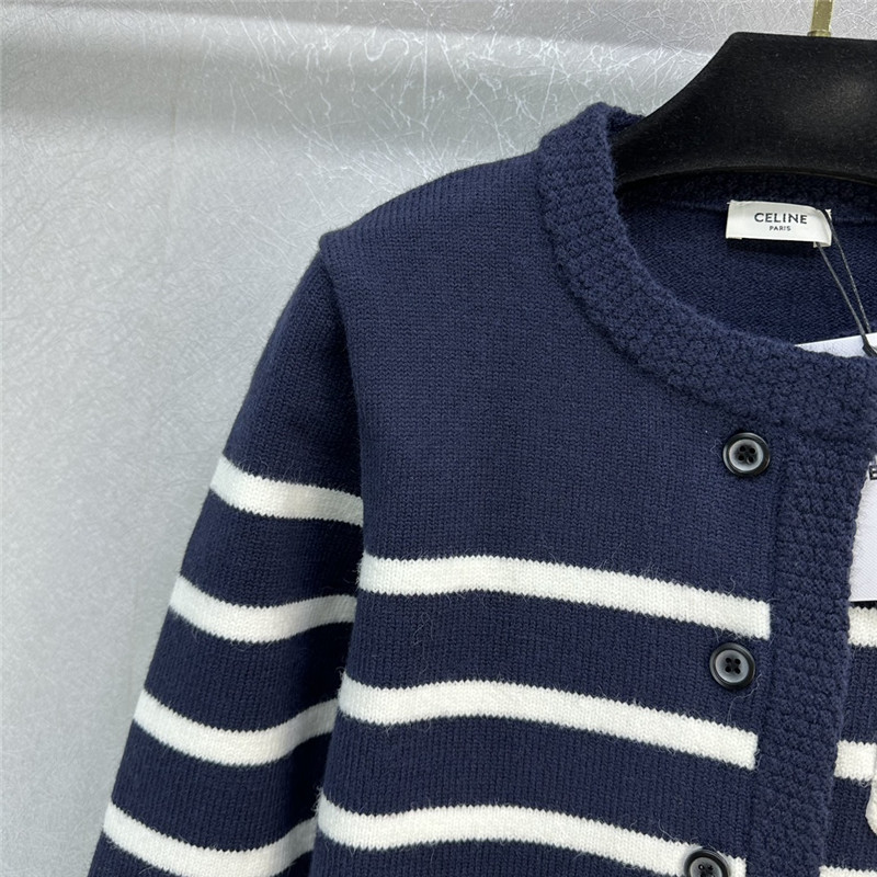Ce1i*e appliqué striped cardigan