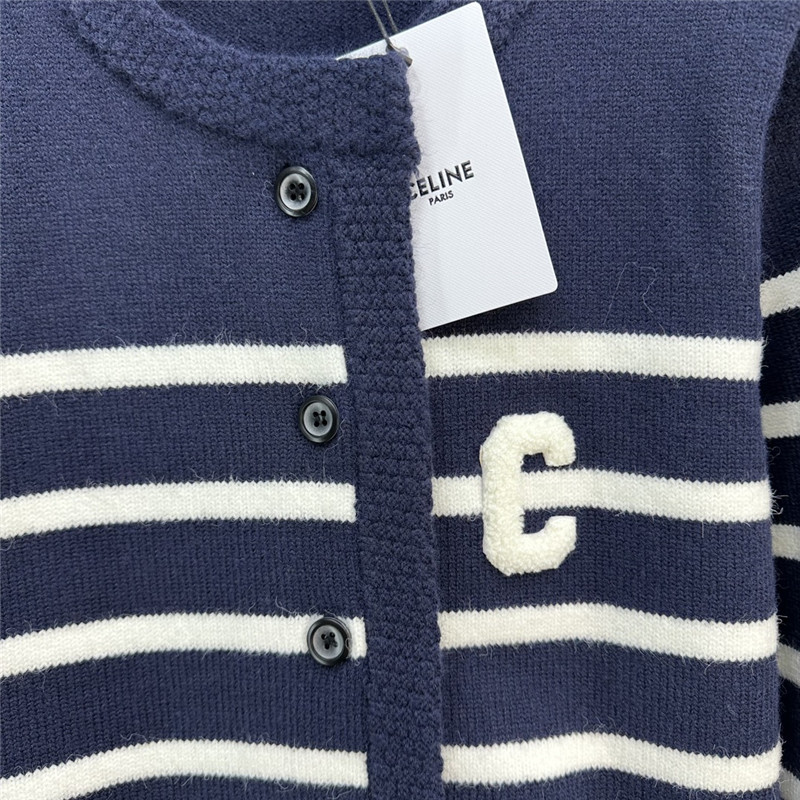 Ce1i*e appliqué striped cardigan