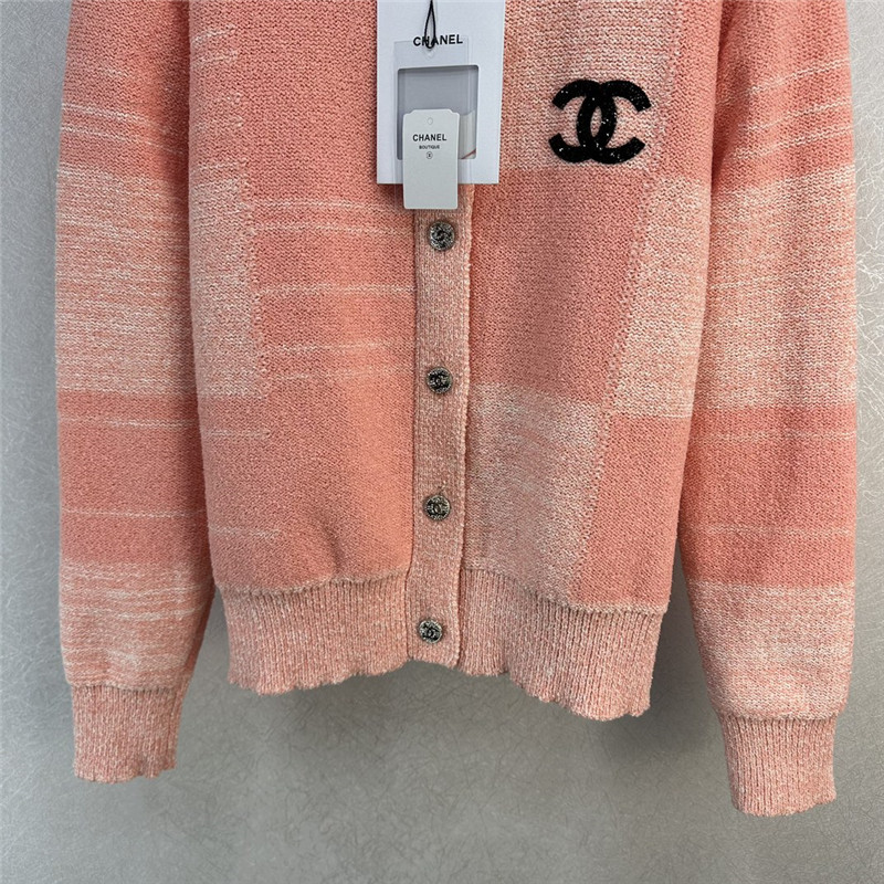 Ch**el logo plaid knitted cardigan