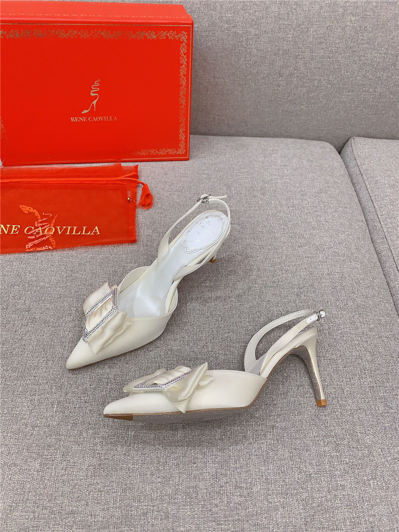 rene caovilla new satin bow high heels