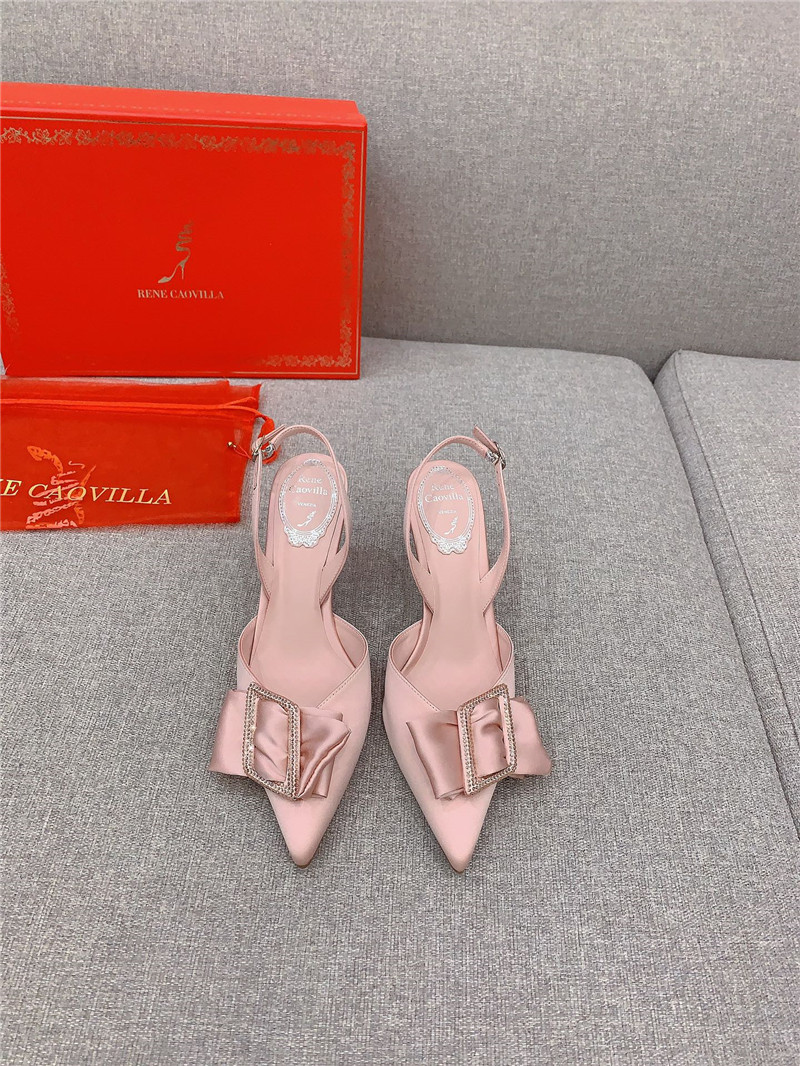 rene caovilla new satin bow high heels