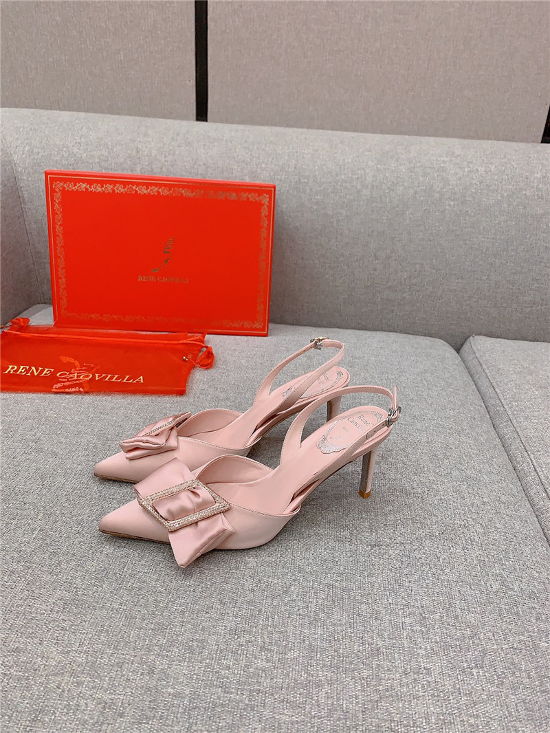 rene caovilla new satin bow high heels