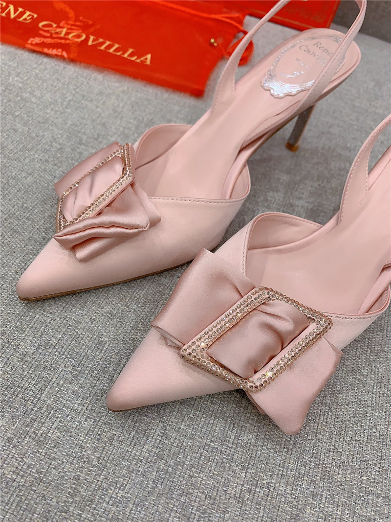 rene caovilla new satin bow high heels