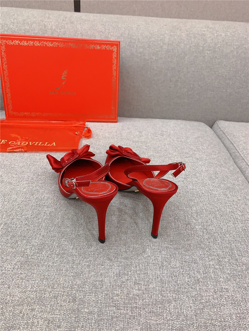 rene caovilla new satin bow high heels