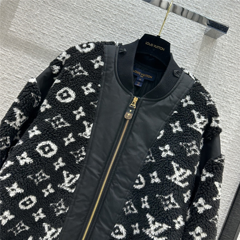 l0vis Vvtt0n lv black and white monogram plush jacket