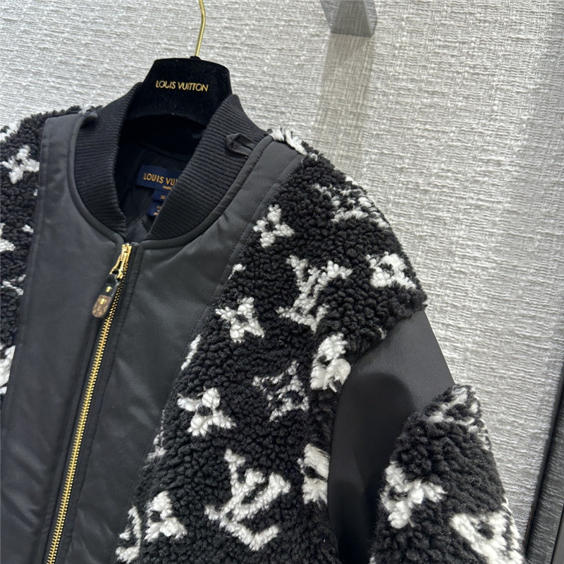 l0vis Vvtt0n lv black and white monogram plush jacket