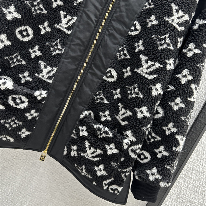 l0vis Vvtt0n lv black and white monogram plush jacket