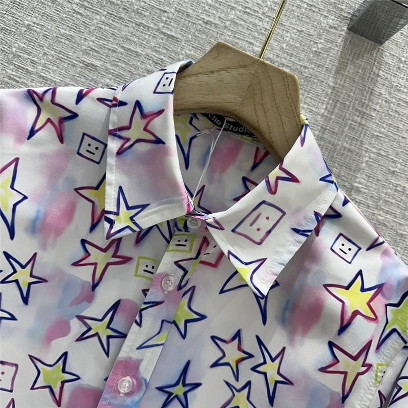 acne studios colorful star smiley printed shirt