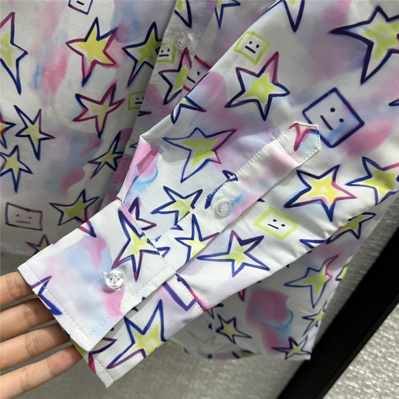 acne studios colorful star smiley printed shirt