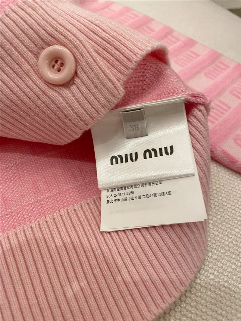 Miu Miu Logo Jacquard Knit Cardigan