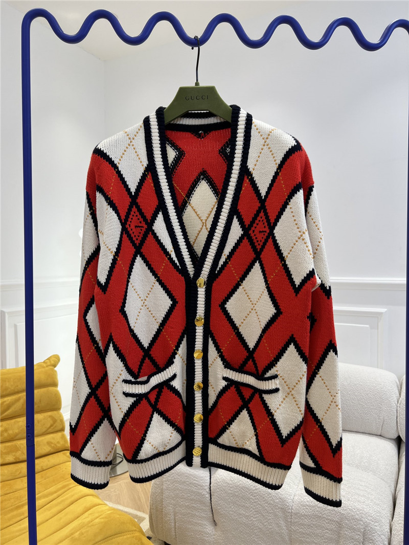 gvc*1 D1am0nd jacquard wool cardigan