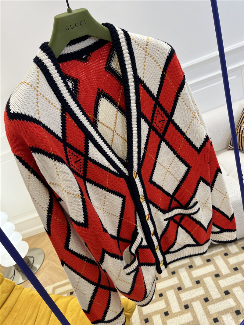 gvc*1 D1am0nd jacquard wool cardigan