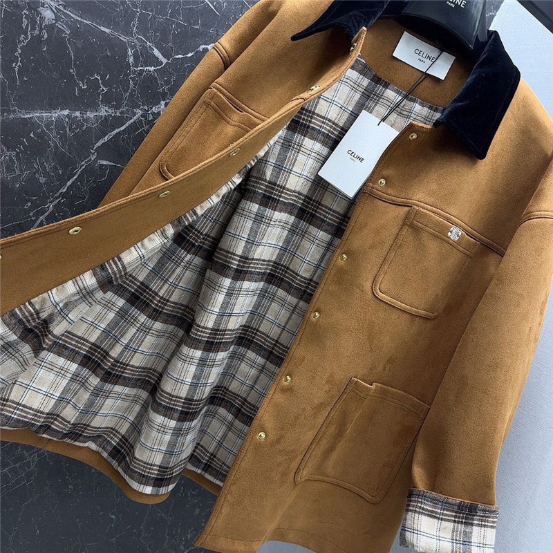 Ce1i*e eco-friendly deerskin velvet loose silhouette jacket