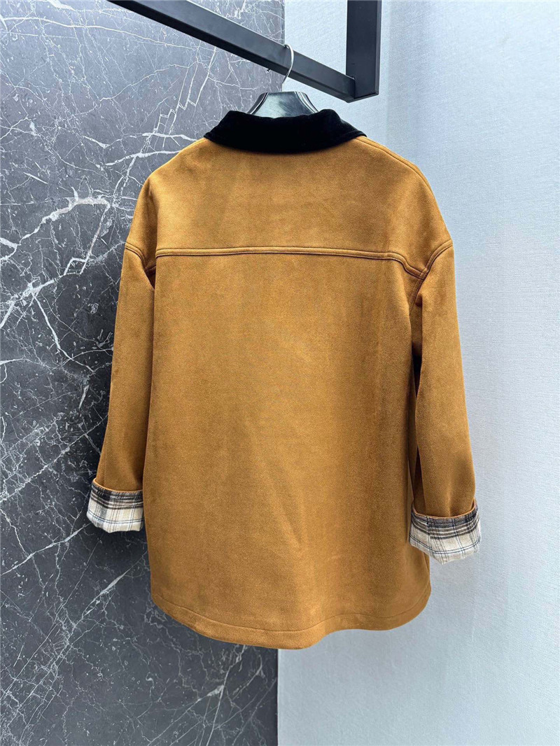 Ce1i*e eco-friendly deerskin velvet loose silhouette jacket