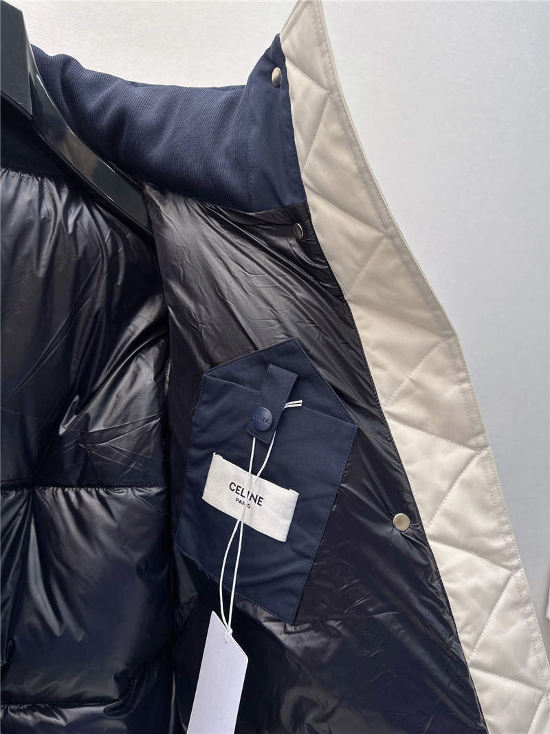 Ce1i*e new hooded stand collar work style down jacket