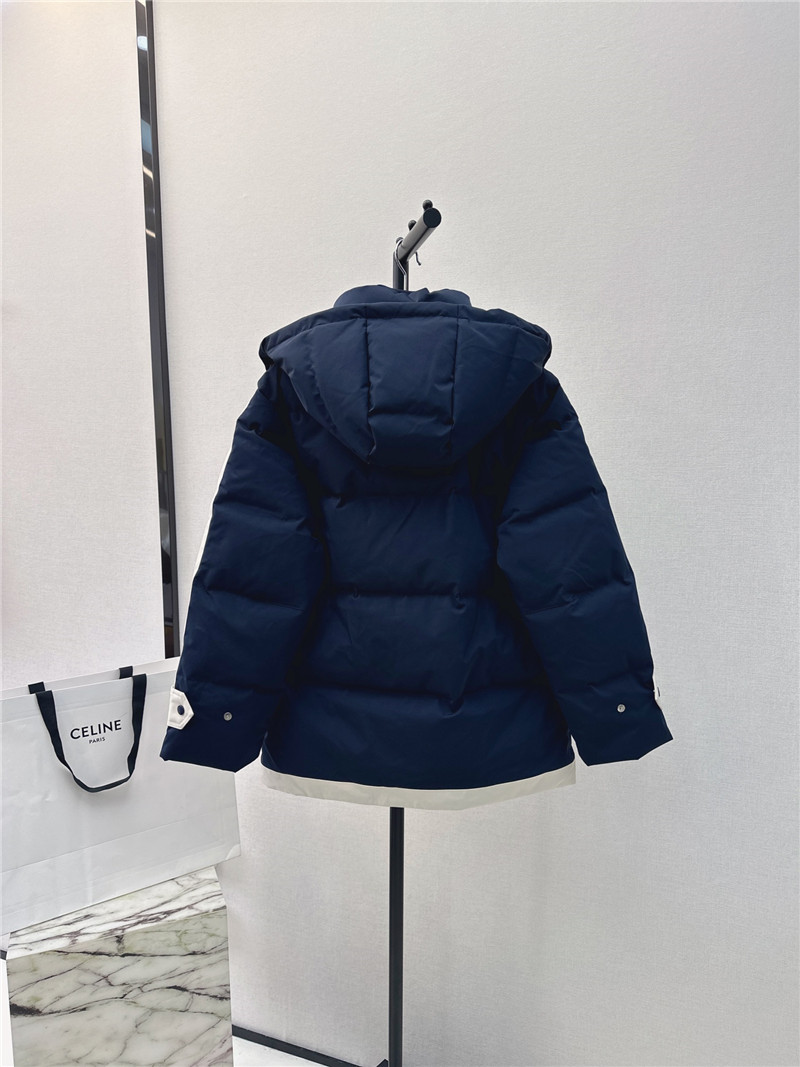 Ce1i*e new hooded stand collar work style down jacket