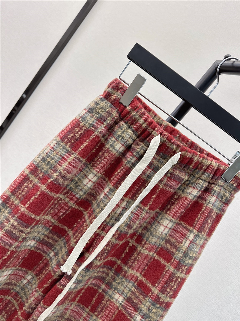 D10r drawstring checked straight-leg pants