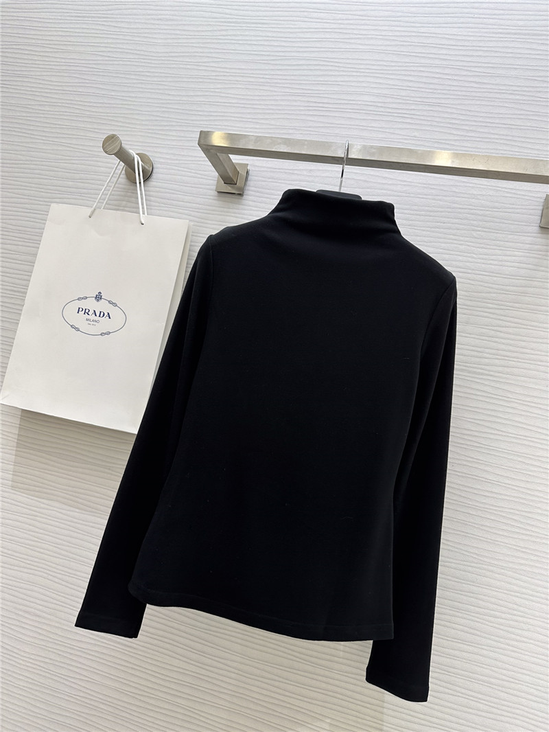 Pra*a classic logo stand collar bottoming shirt