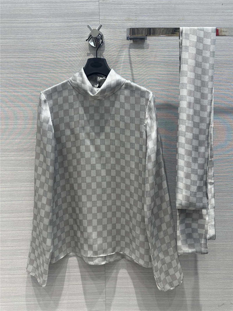 Y51 ribbon silk shirt