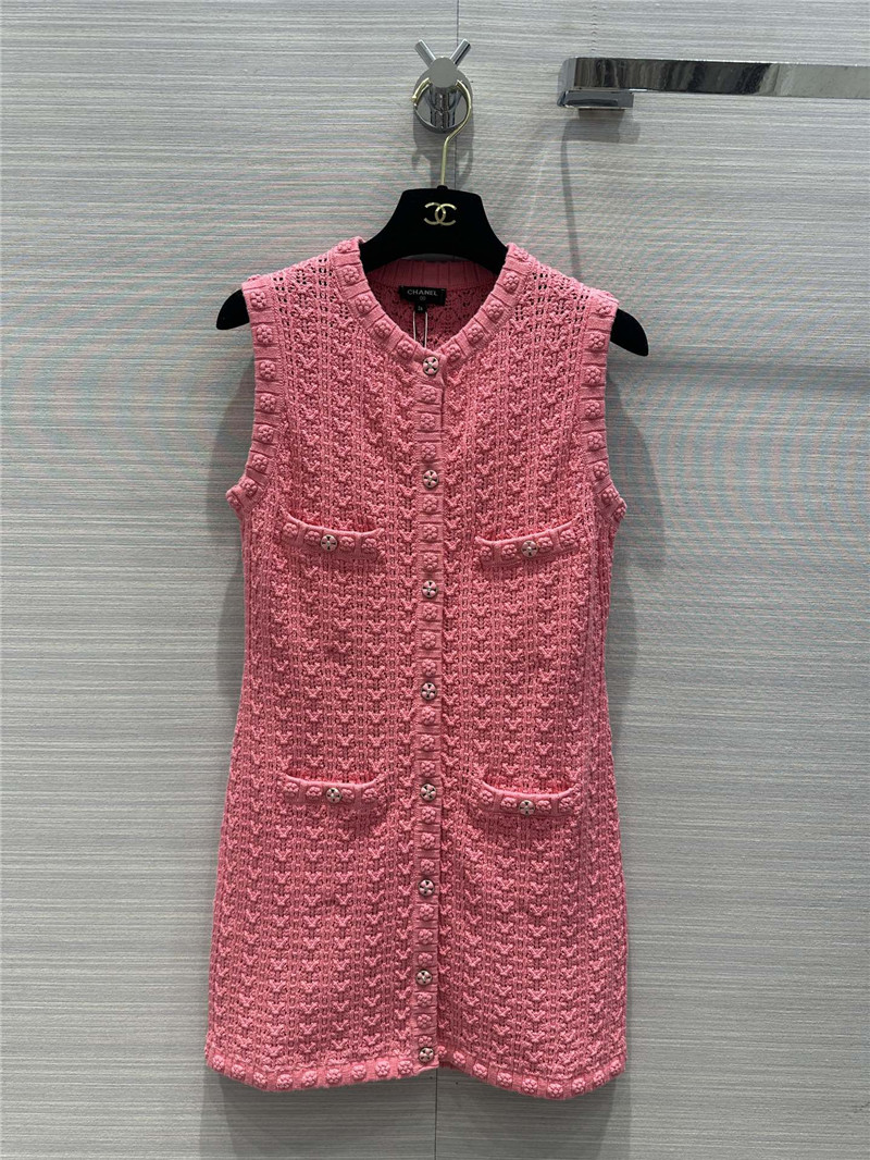 Ch**el hollow embossed woven tank top dress