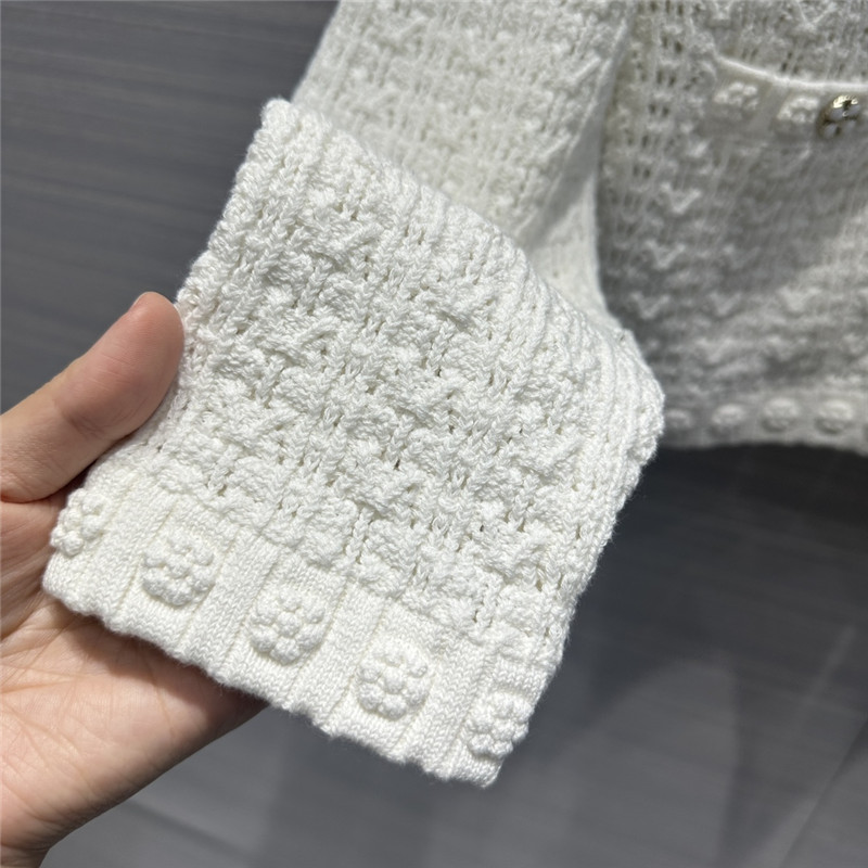 Ch**el hollow embossed braided cardigan