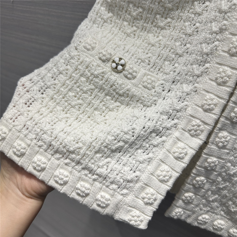 Ch**el hollow embossed braided cardigan