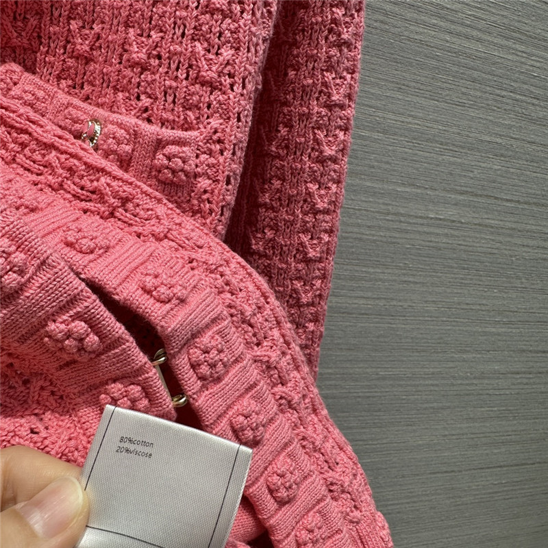 Ch**el hollow embossed braided cardigan