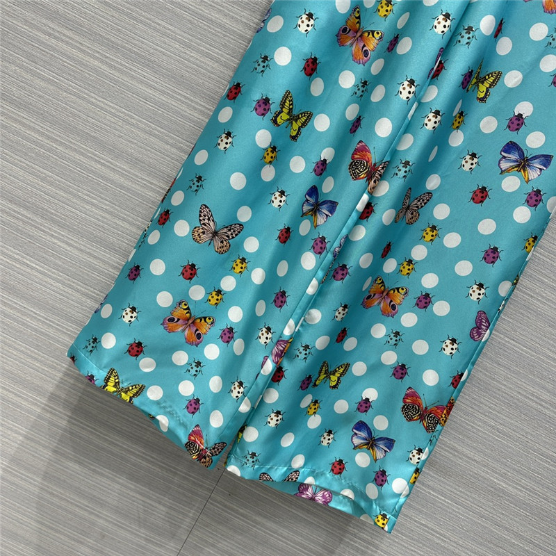 Versace dopamine color polka dot print silk pants