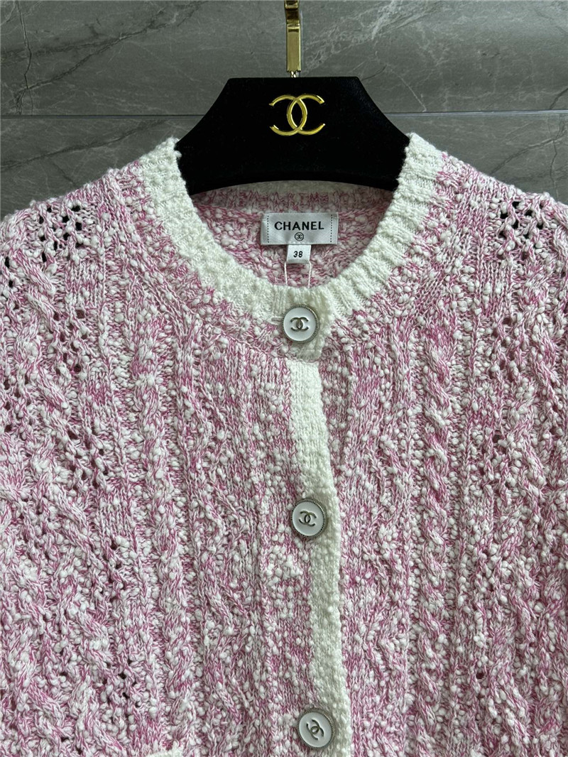 Ch**el color block hollow cardigan