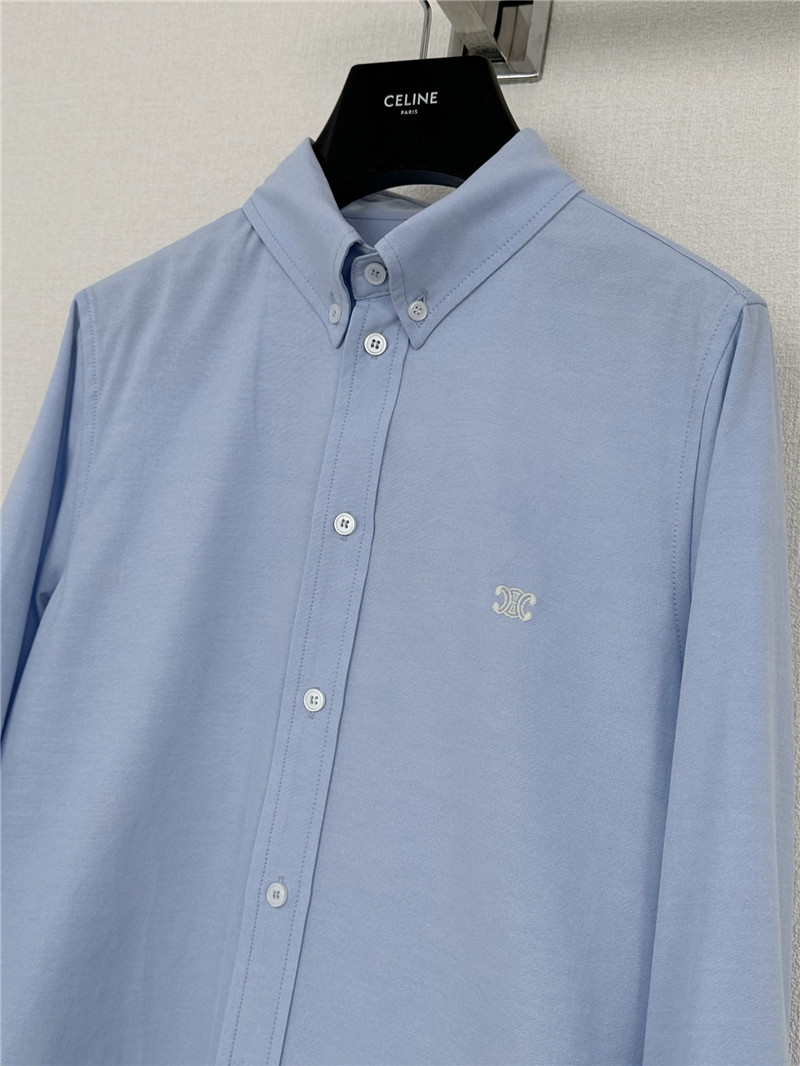 Ce1i*e small logo embroidered long-sleeved shirt