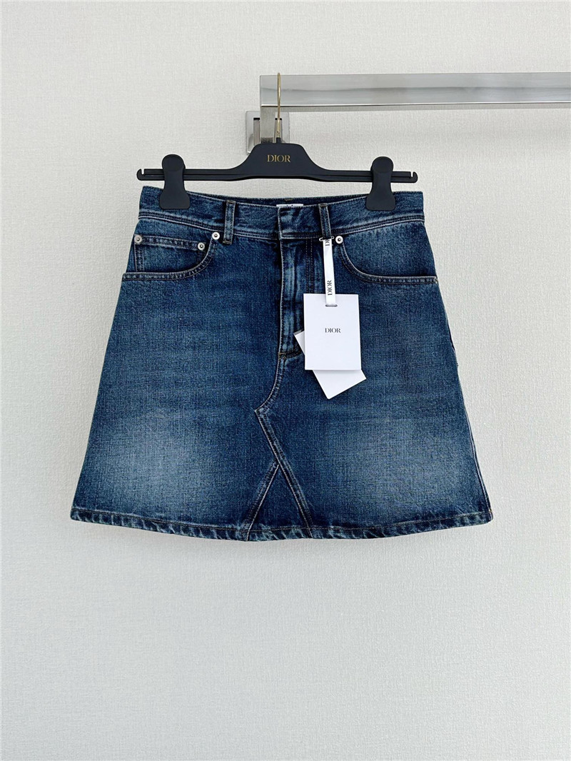 D10r washed denim skirt