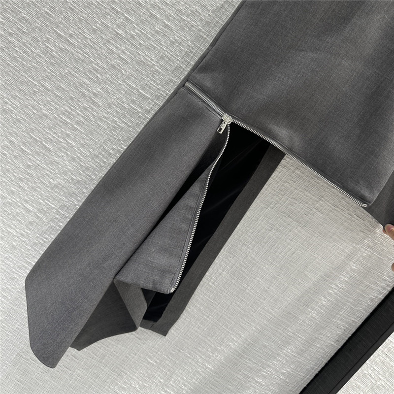 a1exa*der Mcqv*en premium gray zipper strap strapless skirt