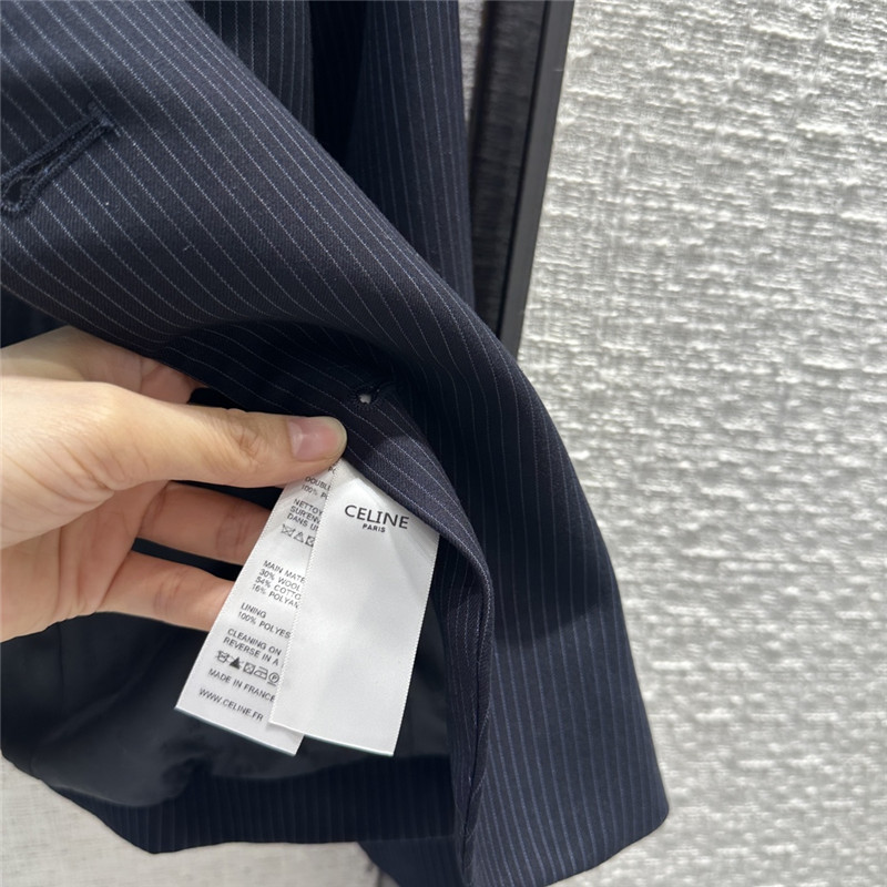 Ce1i*e blue vertical striped blazer