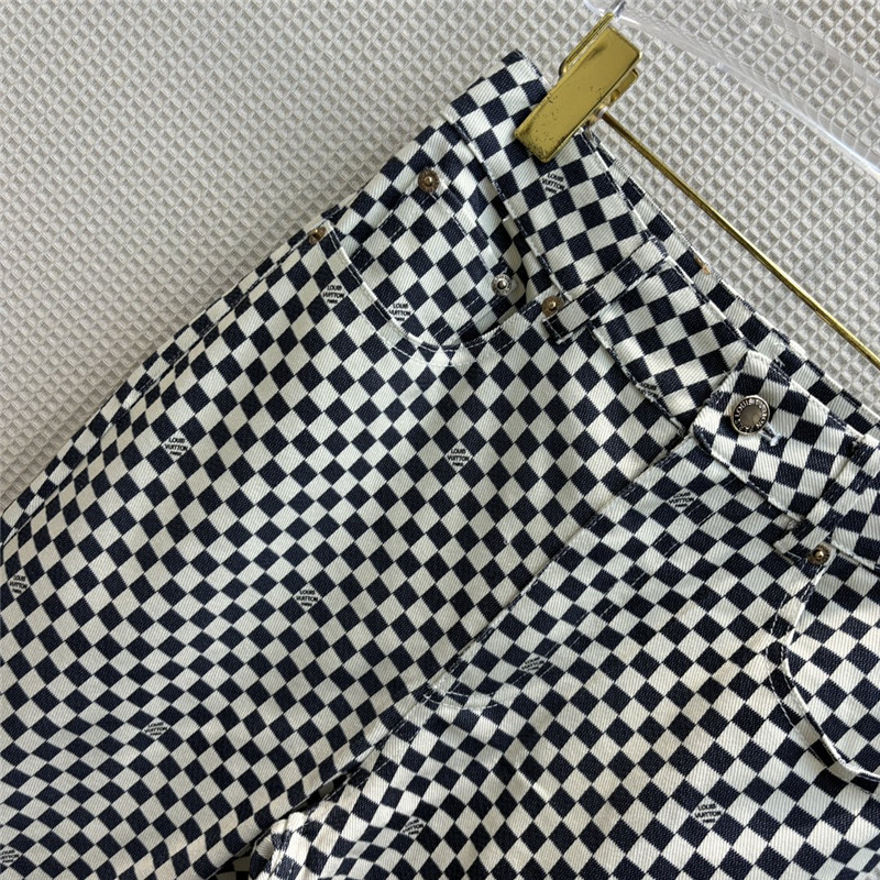 l0vis Vvtt0n lv classic logo printed denim straight pants