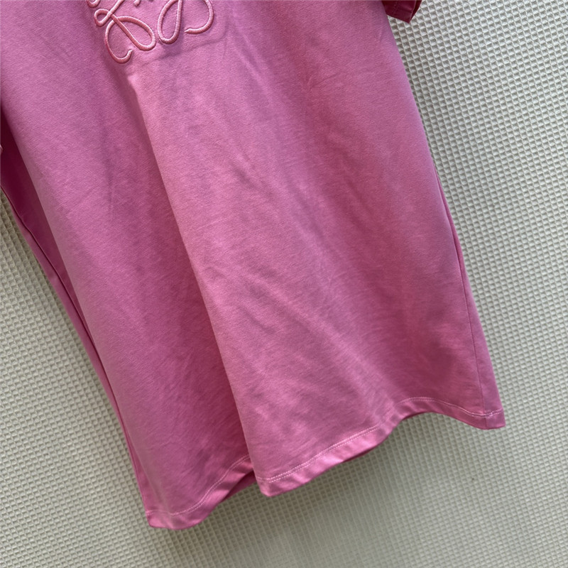 L0ew* letter embroidered short sleeve t-shirt