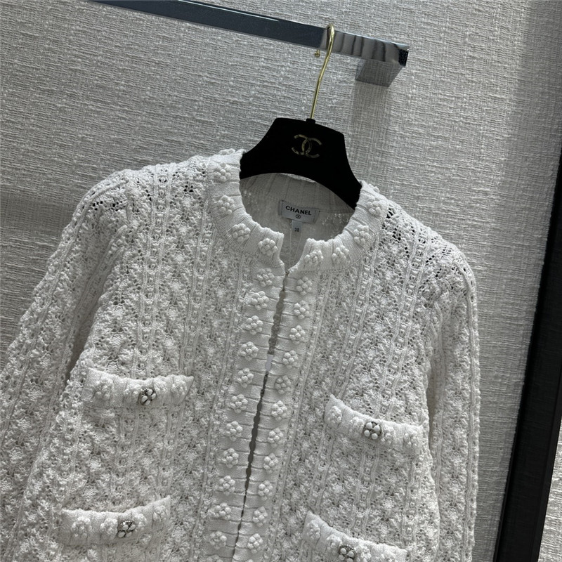 Ch**el heavy craft hollow embossed braided cardigan
